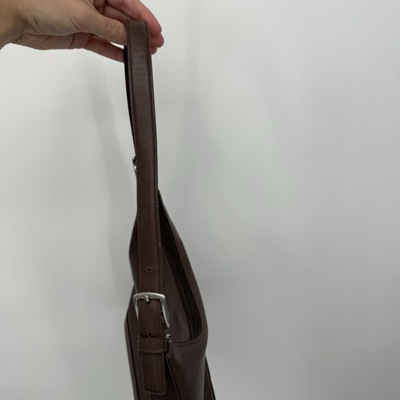 Nine West Brown Faux Leather Shoulder Bag Y2k Style Classic - Picture 10 of 13